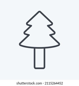 Tree II Icon in trendy line style isolated on soft blue background
