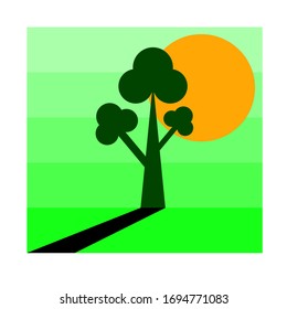 a tree illuminated by the sun during the day