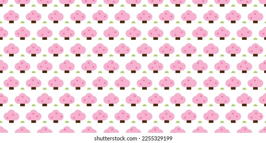 Tree illustration background. Seamless pattern.Vector. 