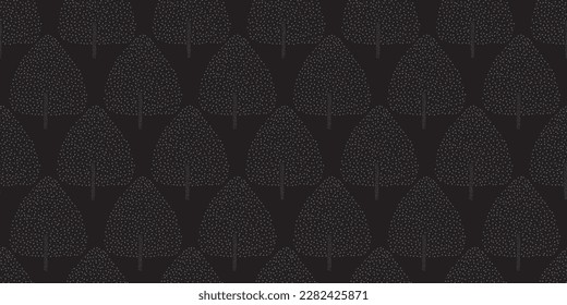 Tree illustration background. Seamless pattern.Vector. 