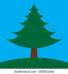 Tree illustration  Christmas tree logo vector icon. 