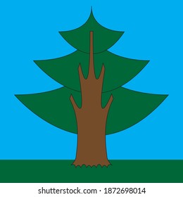 Tree illustration  Christmas tree logo vector icon. 