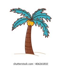 Tree illustration. Coconut tree.