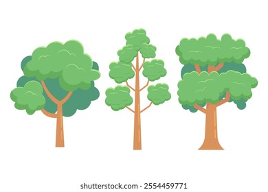 tree illustration collection design with types of tree variation