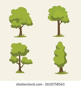 Tree Illustration Collection. Flat illustration of tree