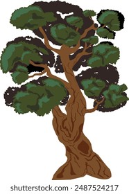 tree illustration flat design vector isolated