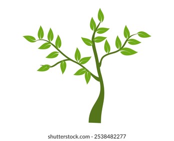 tree illustration in flat style.  simple tree design in flat style.