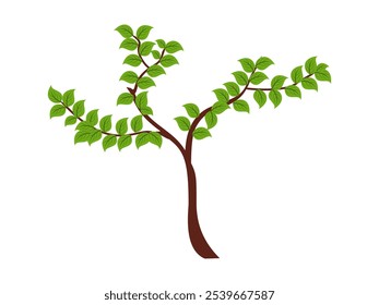 tree illustration in flat style. simple tree design in flat style.