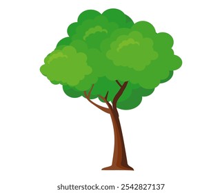 Tree illustration in flat style. simple tree icon in flat style. Can be used to design book covers, information boards, banners and tree day symbol icons.