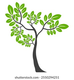 Tree illustration in flat style. simple tree icon in flat style. Can be used to design book covers, information boards, banners and tree day symbol icons.