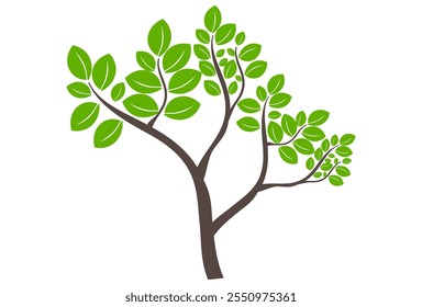 Tree illustration in flat style. simple tree icon in flat style. Can be used to design book covers, information boards, banners and tree day symbol icons.