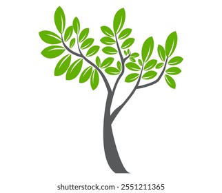 Ilustración de árbol en estilo plano. icono de árbol simple en estilo plano. Se puede utilizar para diseñar portadas de libros, tableros de información, Anuncios e íconos de símbolos de día de árbol.