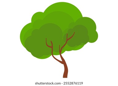 Tree illustration in flat style. simple tree icon in flat style. Can be used to design book covers, information boards, banners and tree day symbol icons.
