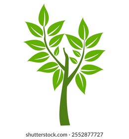 Ilustración de árbol en estilo plano. icono de árbol simple en estilo plano. Se puede utilizar para diseñar portadas de libros, tableros de información, Anuncios e íconos de símbolos de día de árbol.