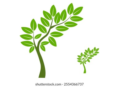 Tree illustration in flat style. simple tree icon in flat style. Can be used to design book covers, information boards, banners and tree day symbol icons.
