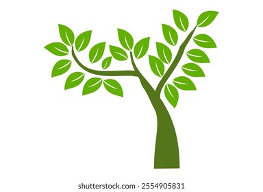 Tree illustration in flat style. simple tree icon in flat style. Can be used to design book covers, information boards, banners and tree day symbol icons.