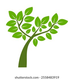 Tree illustration in flat style. simple tree icon in flat style. Can be used to design book covers, information boards, banners and tree day symbol icons.