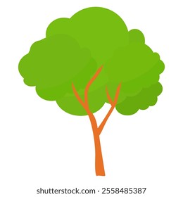 Tree illustration in flat style. simple tree icon in flat style. Can be used to design book covers, information boards, banners and tree day symbol icons.