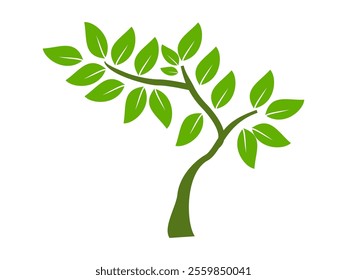 Tree illustration in flat style. simple tree icon in flat style. Can be used to design book covers, information boards, banners and tree day symbol icons.