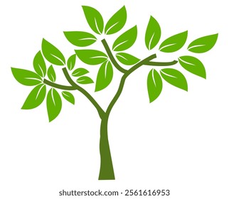 Tree illustration in flat style. simple tree icon in flat style. Can be used to design book covers, information boards, banners and tree day symbol icons.