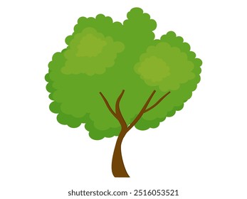 
tree illustration in flat style. tree theme part of the natural forest. trees and green leaves