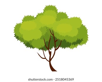 tree illustration in flat style. tree theme part of the natural forest. trees and green leaves