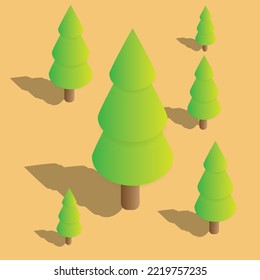 Tree Illustration with gradient color and effect shadow