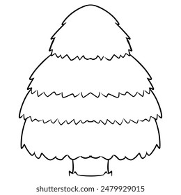 tree illustration hand drawn outline vector