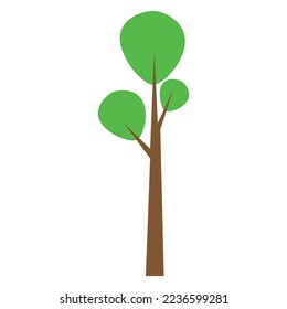Ilustración de árbol aislada en fondo blanco 