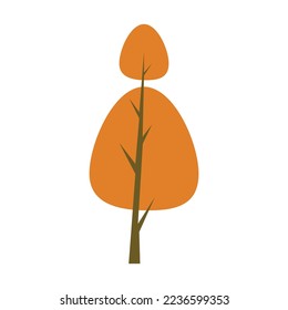 Ilustración de árbol aislada en fondo blanco 