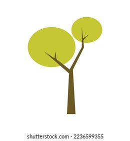 Ilustración de árbol aislada en fondo blanco 