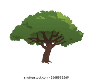 Ilustración del árbol aislado en el fondo blanco. Estilo de Vector plano.