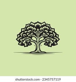 Tree Illustration Logo Icon Design