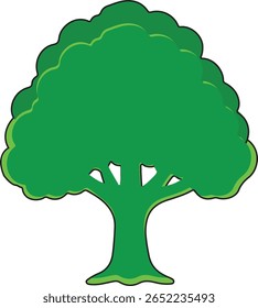 Tree Illustration – Natural Greenery and Forest Element A detailed and artistic illustration of a tree with lush green leaves and a sturdy trunk. This nature-inspired design is perfect for environment