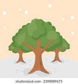 tree illustration, nature Clipart, Isolated