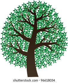 Tree illustration on white isolated background