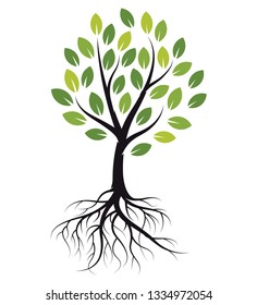 Logo Green Tree Dengan Roots Ilustrasi Stock Vector (Royalty Free ...