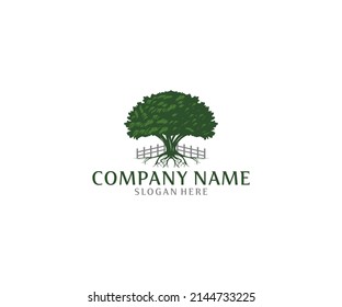 tree illustration silhouette logo design