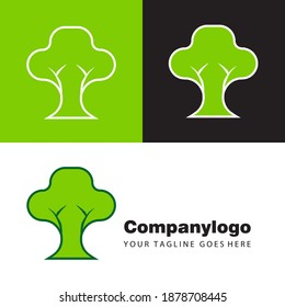 Tree illustration for simple logo design