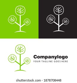 Ilustración de árbol para diseño de logotipo sencillo