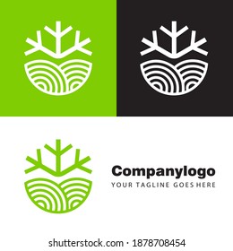 Tree illustration for simple logo design
