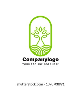 Tree illustration for simple logo design