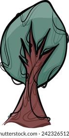 tree illustration with unique artline style