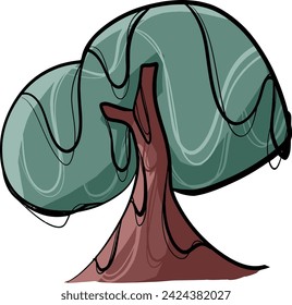 tree illustration with unique artline style