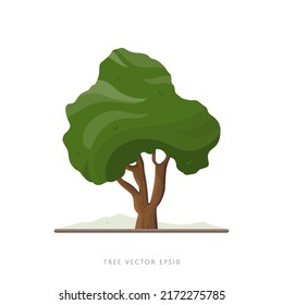 Elemento de decoración de paisaje de iconos de ilustración de árbol