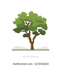 Tree illustration vector icon landscape decoration element