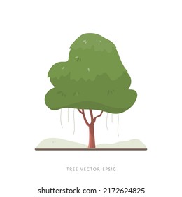 Tree illustration vector icon landscape decoration element