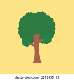 Tree illustration vector ilustration brown green