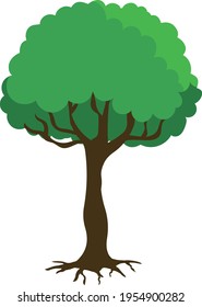 Vector de ilustración de árbol aislado en fondo blanco 