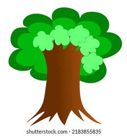 Tree illustrations on white background 